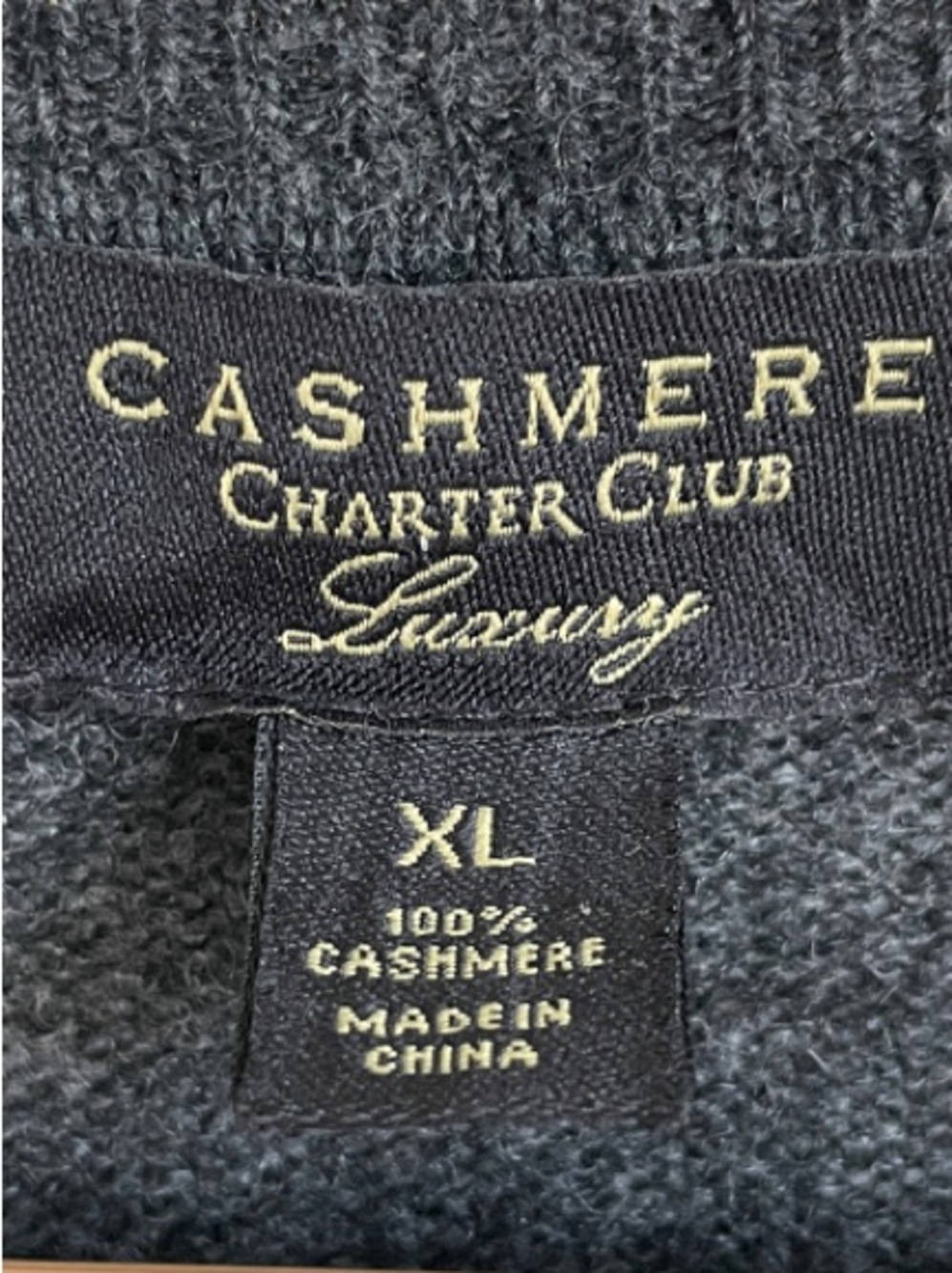 Charter Club Cashmere Dark Charcoal Crewneck Sweater XL - Picture 2 of 10